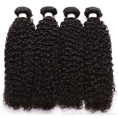 Wholesale India Human Hair Curly Cuticle Aligned Hair Bundles Natural Color Thick Bundles Remy Hair Extensions